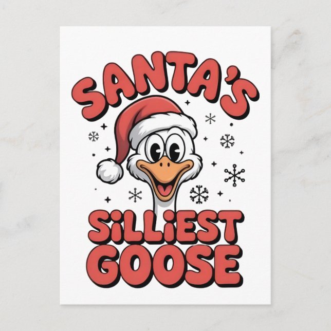 Santa's Silliest Goose Christmas 2025-2026 Postcard (Front)