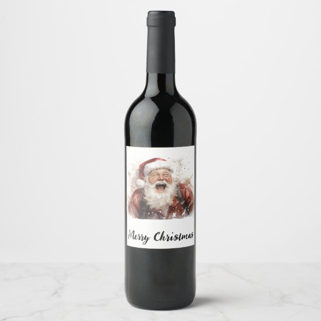 🍷 "Santa's Sip" Festive Wine Bottle 🍷 Label (Front)