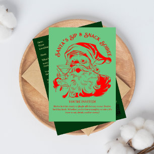 Santa's Sip & Snack Soiree Christmas Party Invitation