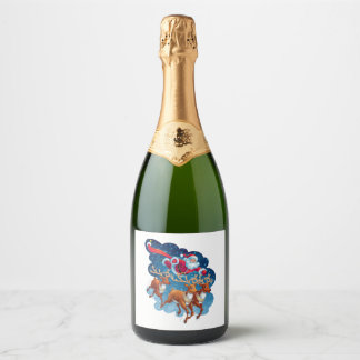 Santa's Sleigh Adventure Sparkling Wine Label