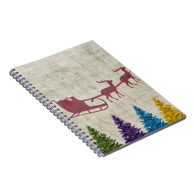 Santa's Sleigh and Colourful Trees Notebook (Right Side)