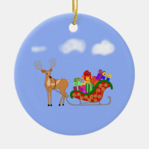 Santa's Sleigh Ceramic Tree Decoration