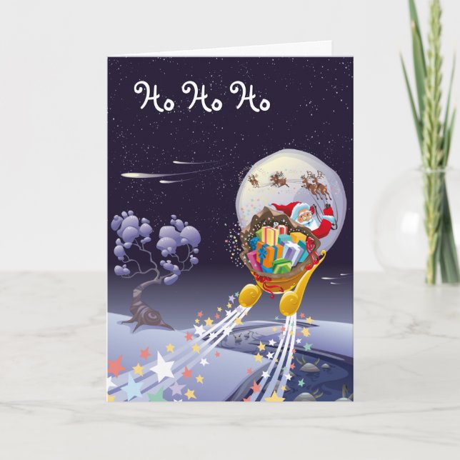 Santa's Sleigh Christmas Card (Front)