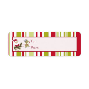 Santa's Sleigh Christmas Gift Tag Labels