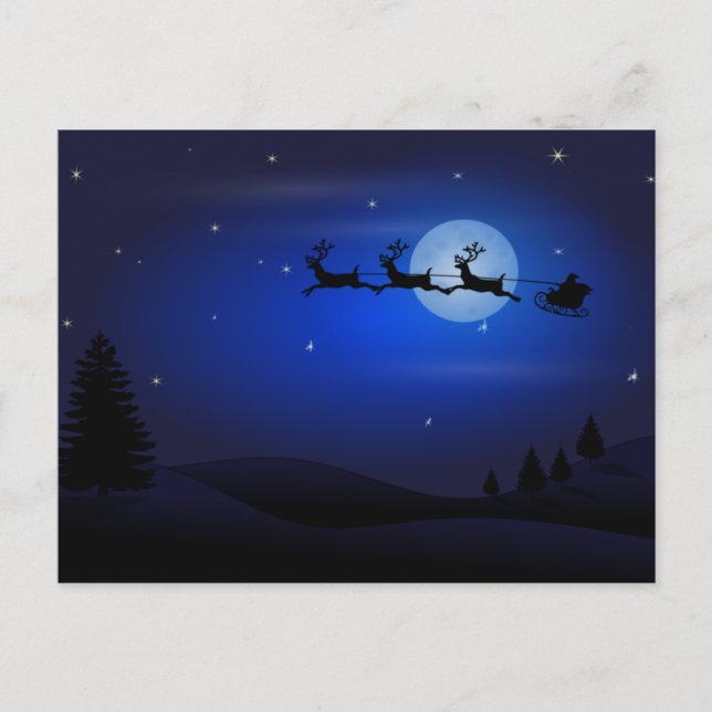 Santa's Sleigh Christmas Postcard (Front)