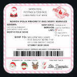 Santas Sleigh Christmas Shipping Label Sticker<br><div class="desc">This Santa's Workshop North Pole Postal Service Christmas shipping label sticker is the perfect way to add a little extra magic to your Christmas wrapping. The sticker can be personalised with your child's name and a preferred method of delivery. All of the text is editable and can be customised to...</div>