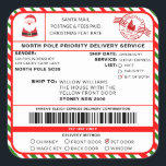 Santas Sleigh Christmas Shipping Label Sticker<br><div class="desc">This Santa's Workshop North Pole Express Christmas shipping label sticker is the perfect way to add a little extra magic to your Christmas wrapping. The sticker can be personalised with your child's name and a preferred method of delivery. All of the text is editable and can be customised to suit...</div>