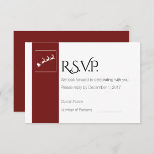 Santa's Sleigh Christmas Wedding RSVP Card