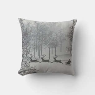 Santa's Sleigh in a Winter Wonderland Cushion