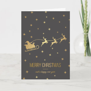 Santa's Sleigh Merry Christmas Greeting Card