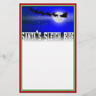Santa's Sleigh Ride Christmas Stationery