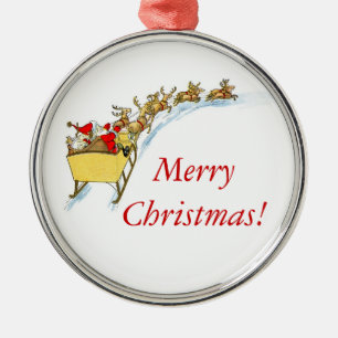 Santa's Sleigh Ride Metal Tree Decoration