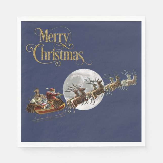 Santa's Sleigh Ride Napkin (Front)