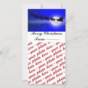 Santa's Sleigh Ride Photo Frame Holiday Card