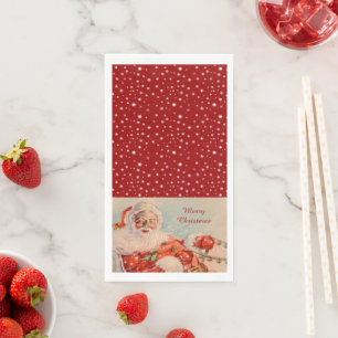 Santas Sleigh Ride Vintage Christmas Placemat Napkin