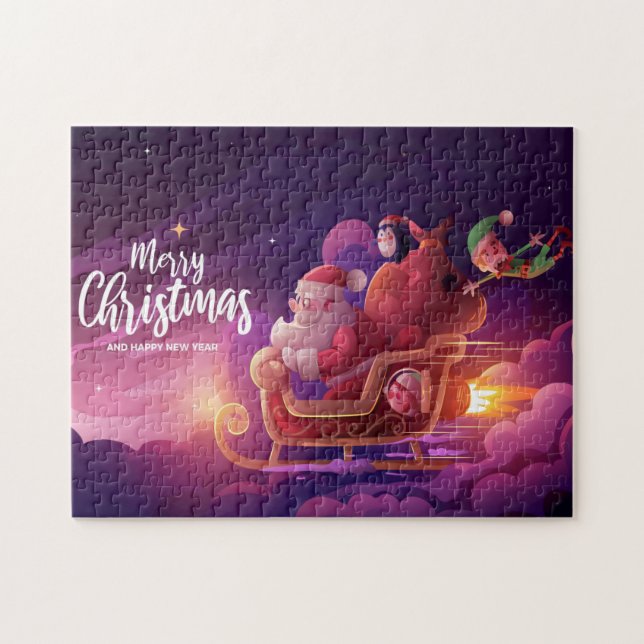 Santa's Sleigh Rocket Jigsaw Puzzle (Horizontal)