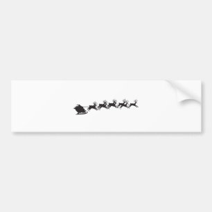 Santa's Sleigh Silhouette Bumper Sticker