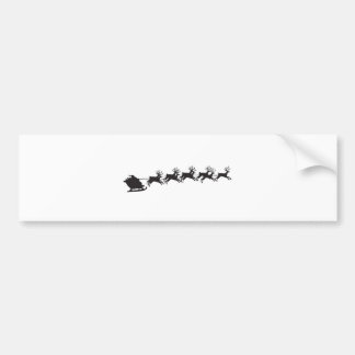 Santa's Sleigh Silhouette Bumper Sticker