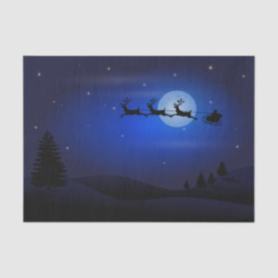 Santa's Sleigh Silhouette in Moonlight Tissue Paper