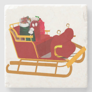 Santa's Sleigh Stone Coaster