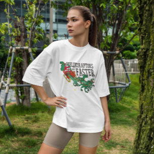 Santas Sleigh With Velociraptors T-Shirt
