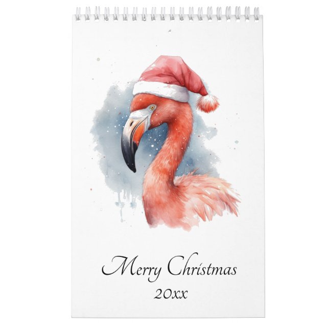 Santa's Snowbird Flamingo, custom Calendar (Cover)