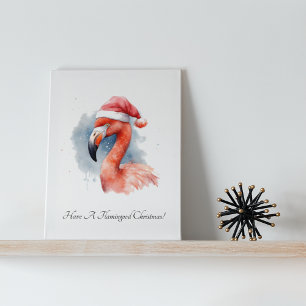 Santa's Snowbird Flamingo, custom Canvas Print