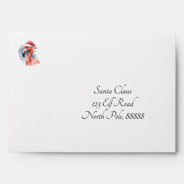 Santa's Snowbird Flamingo, custom Envelope (Front)