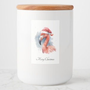 Santa's Snowbird Flamingo, custom Food Label