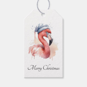 Santa's Snowbird Flamingo, custom Gift Tags
