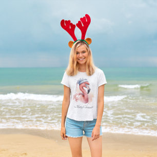 Santa's Snowbird Flamingo, custom T-Shirt