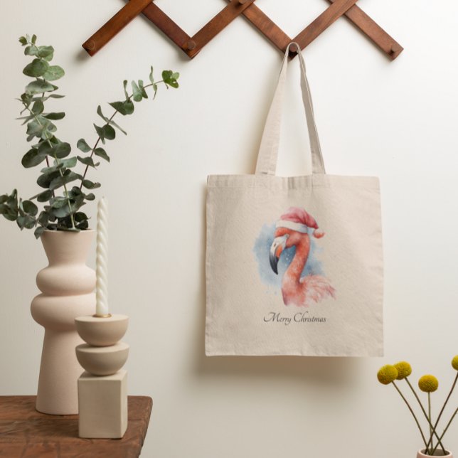Santa's Snowbird Flamingo, custom Tote Bag (Creator Uploaded)