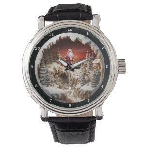 Santa's Snowy Village Christmas Timepiece Watch