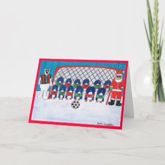 Santa's Soccer Team Greeting Card