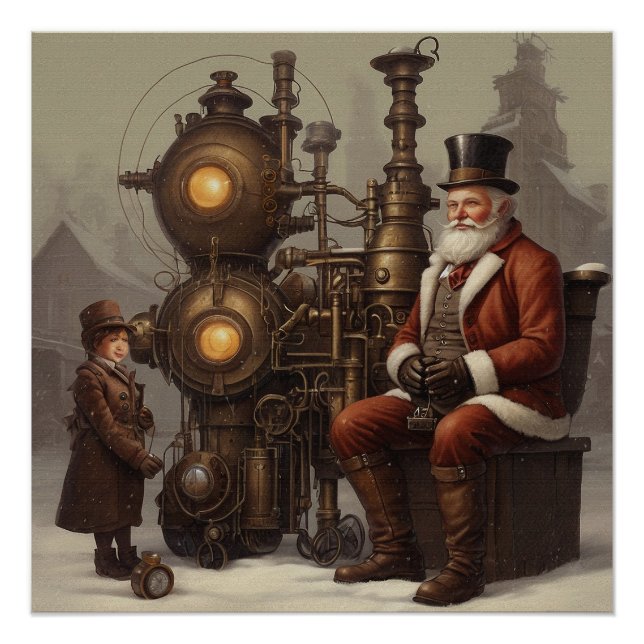 Santa's Steampunk Christmas Poster (Front)