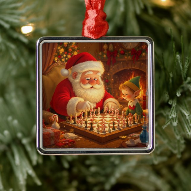  Santa's Strategy Session Metal Tree Decoration (Tree)