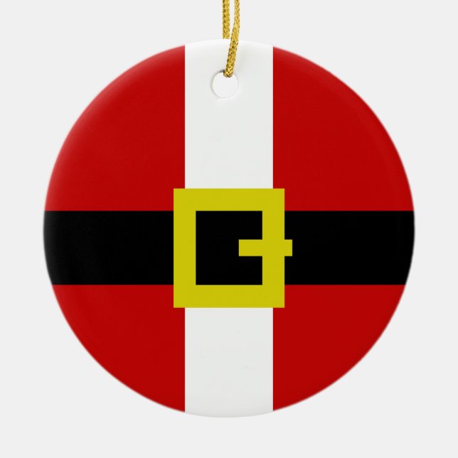 Santa's Suit Ceramic Tree Decoration (Front)