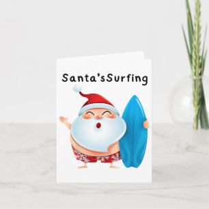 Santa's Surfing Christmas In July Xmas Men Women K Card