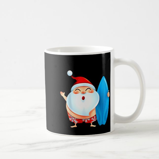 Santa's Surfing, Santa Christmas In July  Coffee Mug (Right)