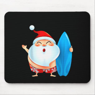 Santa's Surfing, Santa Christmas In July  Mouse Mat