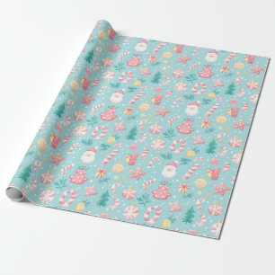 "Santa's Sweet Treats Pattern" Wrapping Paper