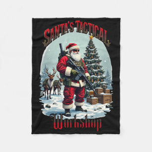 Santa's Tactical Workshop Ar-15 Gun Rights Patriot Fleece Blanket