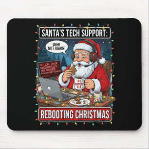 Santa's Tech Support Rebooting Christmas Funny _5  Mouse Mat