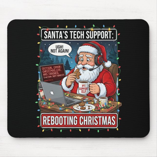 Santa's Tech Support Rebooting Christmas Funny _5  Mouse Mat (Front)