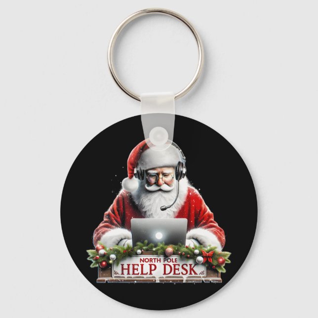 Santa's Tech Support Santa's North Pole Help Chris Key Ring (Front)