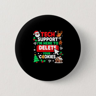Santa's Tech Suprt Rebooting Christmas Computer Me 6 Cm Round Badge