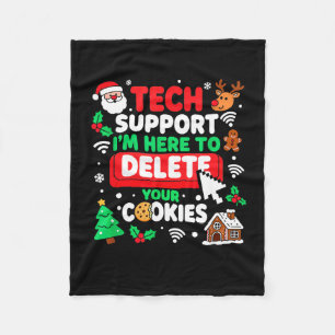 Santa's Tech Suprt Rebooting Christmas Computer Me Fleece Blanket