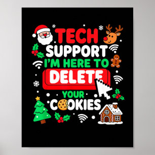 Santa's Tech Suprt Rebooting Christmas Computer Me Poster