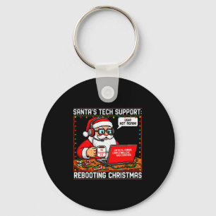 Santa's Tech Suprt_ Rebooting Christmas Funny Key Ring