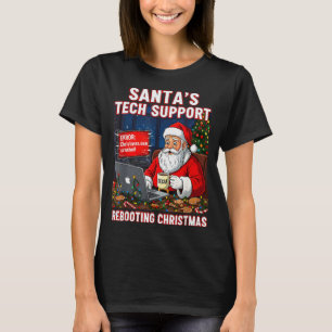Santa's Tech Suprt_ Rebooting Christmas Funny T-Shirt